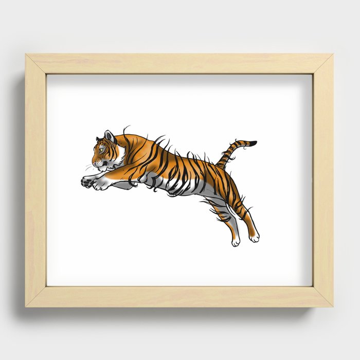 .Leaping out of Skin. Recessed Framed Print