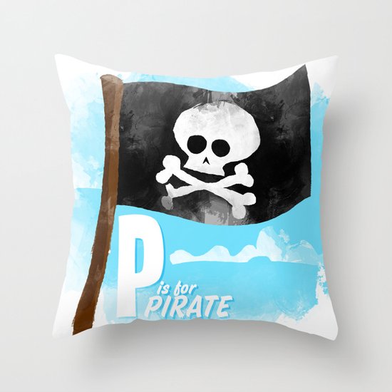 P is for Pirate Throw Pillow