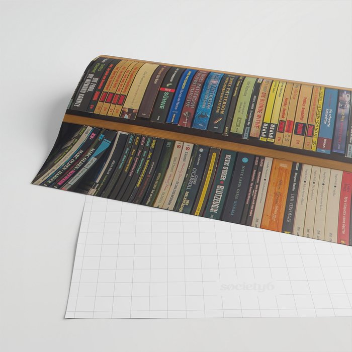 Bookshelf Books Library Bookworm Reading Pattern Wrapping Paper by Liviana