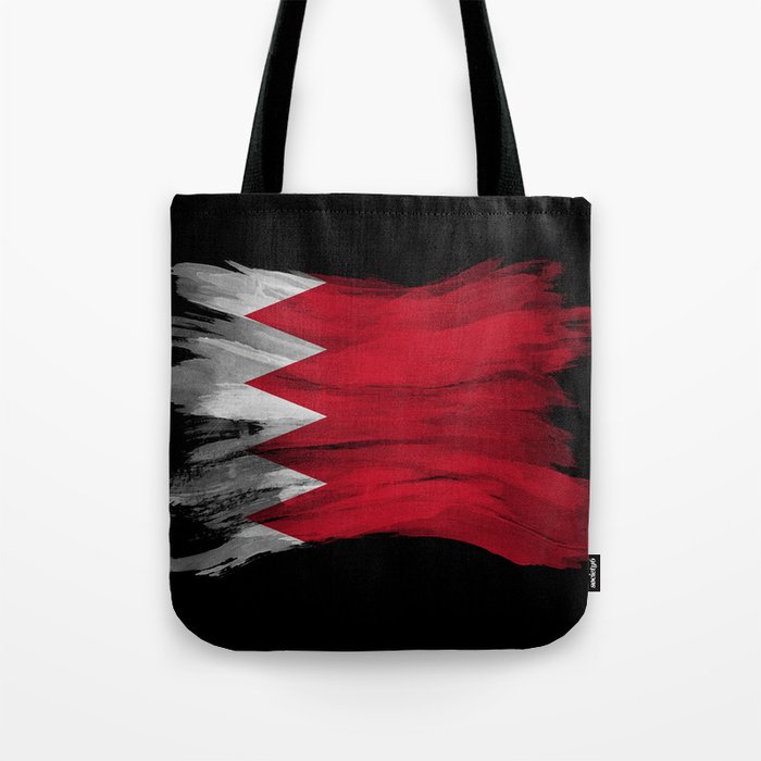 Bahrain flag brush stroke, national flag Tote Bag