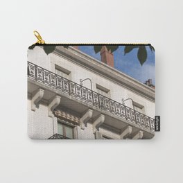 Paris balcony in the summer art print - blue sky french street and travel photography Carry-All Pouch