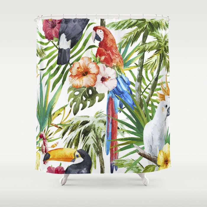 Parrot Pattern Shower Curtain