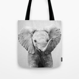 Baby Elephant - Black & White Tote Bag
