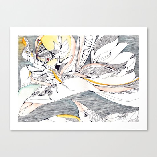 Fly in the crowded sky Canvas Print