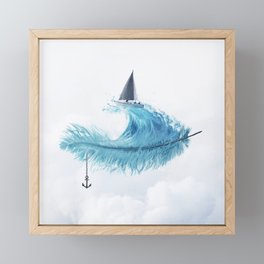 Water Feather • Blue Feather I Framed Mini Art Print