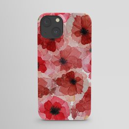 Pressed Poppy Blossom Pattern iPhone Case