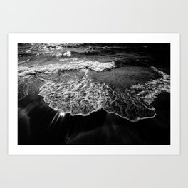 Shoreline  Photography | Beach and Sun Rays | Black and White | Ocean | Sea | Beach | Summer Art Print