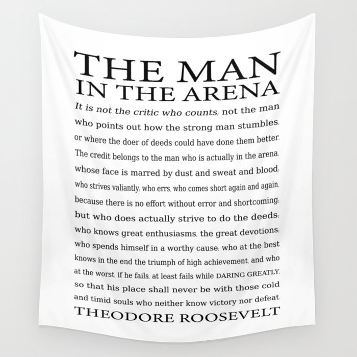 The Man in the Arena, Daring Greatly Quote by Theodore Roosevelt Framed Mini Art Print by EK Art Prints | Society6 for Pdf Free Printable Printable Man In The Arena Quote