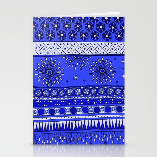 Yzor pattern 007-2 blue Stationery Cards