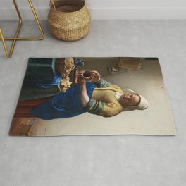 Vermeer - The Milkmaid Rug | Dutch, Johannes, Kitchen, Painting, Maid, Oil, Master, Vermeer, Light, Milkmaid 