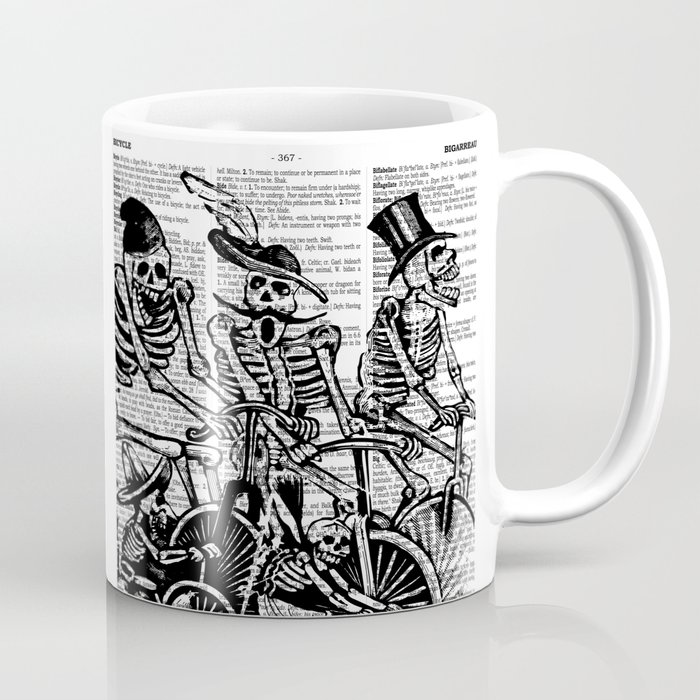 Calavera Cyclists | Skeletons on Bikes | Day of the Dead | Dia de los Muertos | Black and White | Coffee Mug
