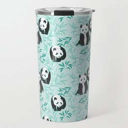 Happy Pandas Teal Travel Mug