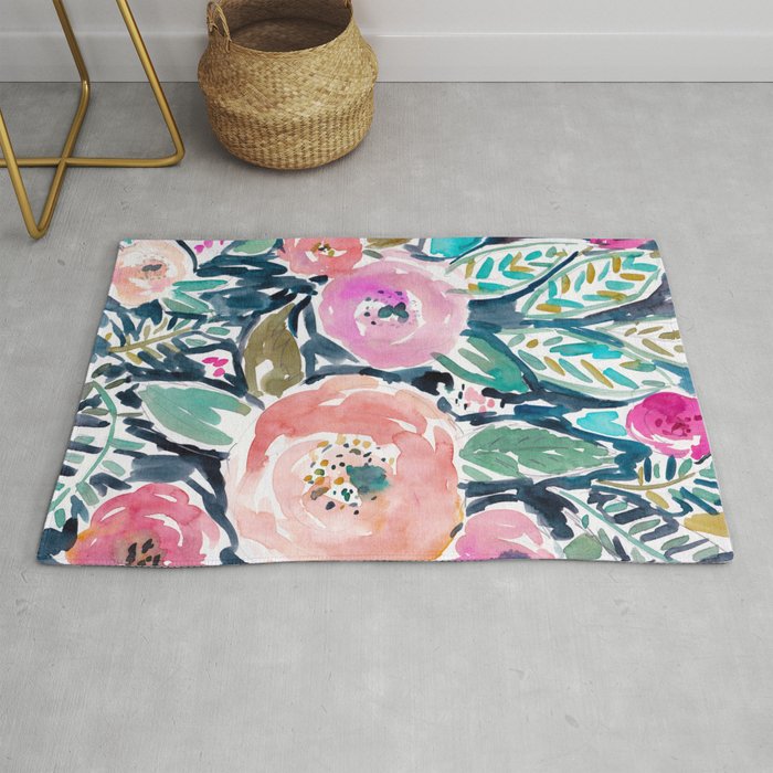 Gardens Of Capitola Watercolor Floral Rug By Barbraignatiev Society6
