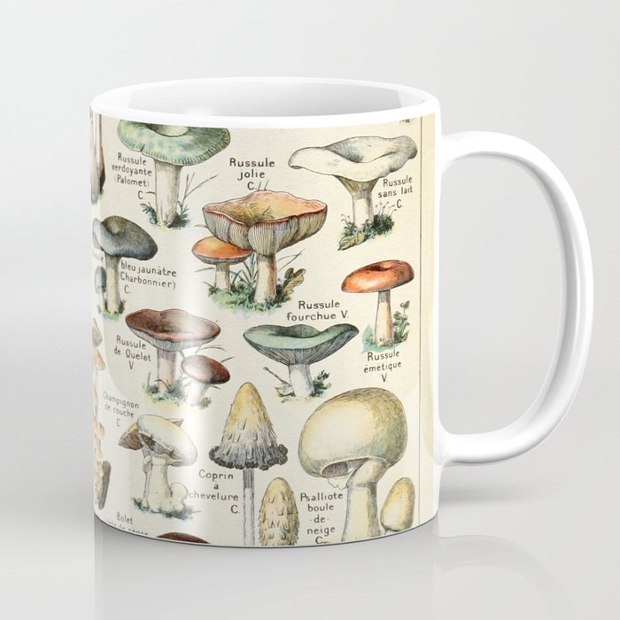Vintage Mushroom & Fungi Chart by Adolphe Millot Coffee Mug