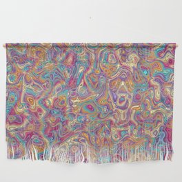 Trippy Colorful Squiggles 3 Wall Hanging