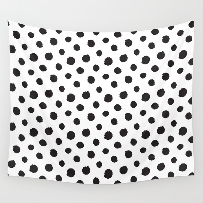 Minimal - black polka dots on white - Mix & Match with Simplicty of life Wall Tapestry