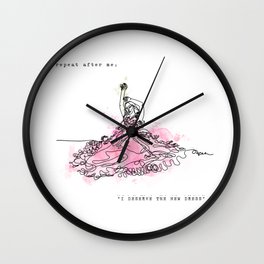 Buy the dress Wall Clock | Illustration, Girly, Shopaholic, Minimal, Ink, Glam, Digital, Graphicdesign, Watercolor, Pop Art 