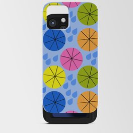 Mid-Century Modern Spring Rainy Day Colorful Blue iPhone Card Case