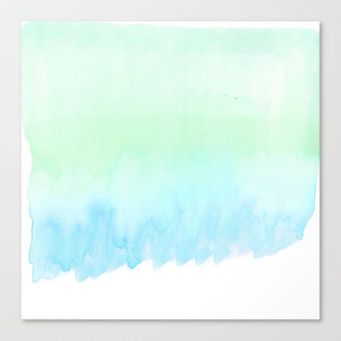Hand Painted Turquoise Teal Blue Watercolor Ombre Brushstrokes