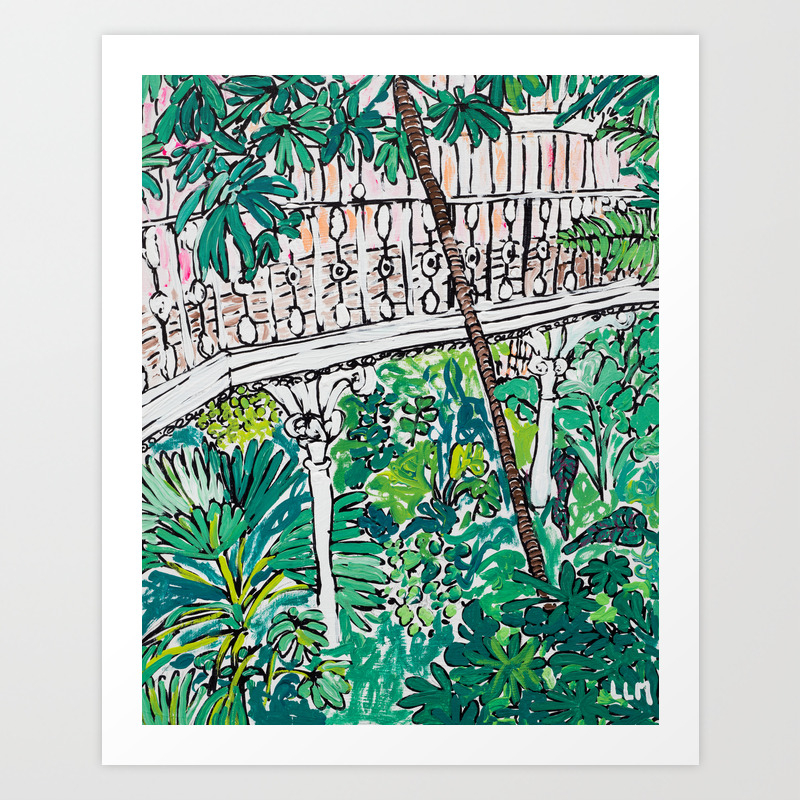 Kew Gardens Jungle Botanical Painting Greenhouse Art Print By