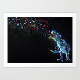 Crystal T-Rex in Space Art Print