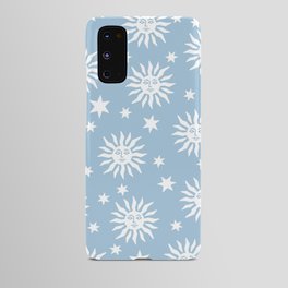 Mid Century Modern Sun and Star Pattern Pale Blue Android Case