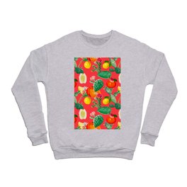 Cactus,cacti,succulent,plants, lemons, citrus,Sicilian ,exotic ,pattern Crewneck Sweatshirt