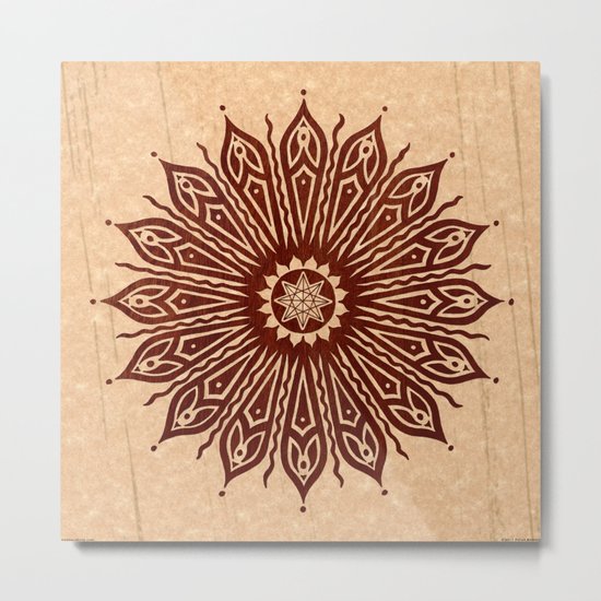 ozorahmi wood mandala Metal Print