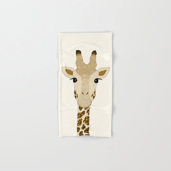 Golden Glitter Giraffe Hand & Bath Towel