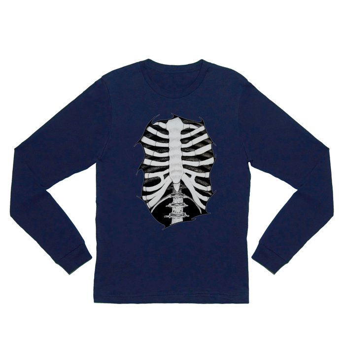 Skeleton Ribs Long Sleeve T Shirt by Newmanart7 -- JT and Nancy