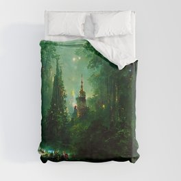 Walking into the forest of Elves Duvet Cover