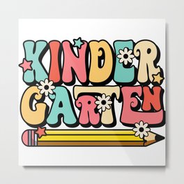 KIndergarten floral pen school design Metal Print