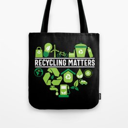 Recycling Matters Green Heart Tote Bag