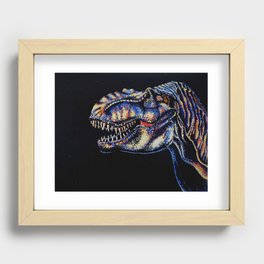 Colorful T-Rex Dinosaur Painting Recessed Framed Print