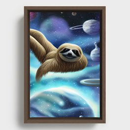 Sloths in Space Framed Canvas
