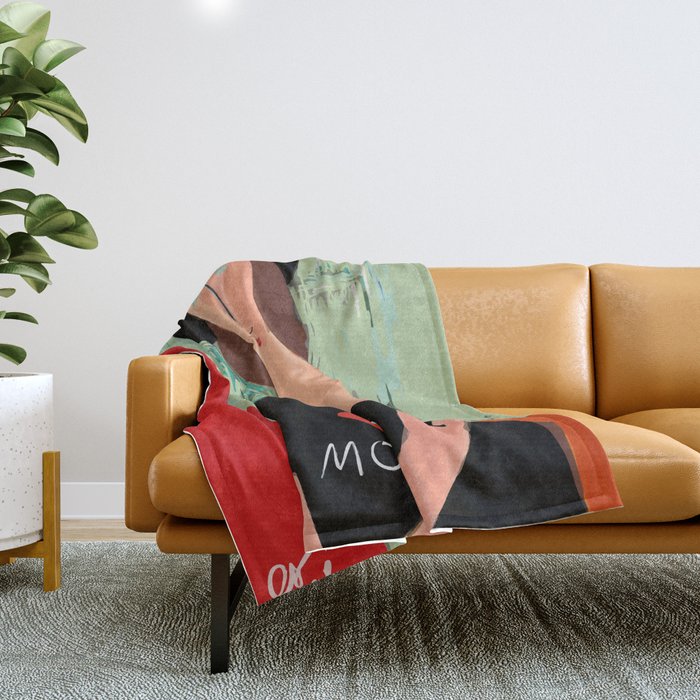 Portrait of a girl with a shirt "I Love Modi" Throw Blanket