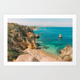 Beach Aerial in Portugal Art Print