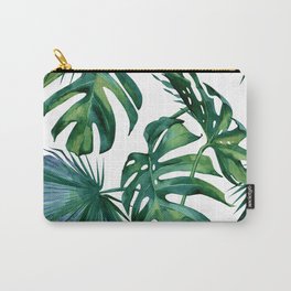 Classic Palm Leaves Tropical Jungle Green Carry-All Pouch
