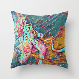 Space Astronaut Painting  Throw Pillow