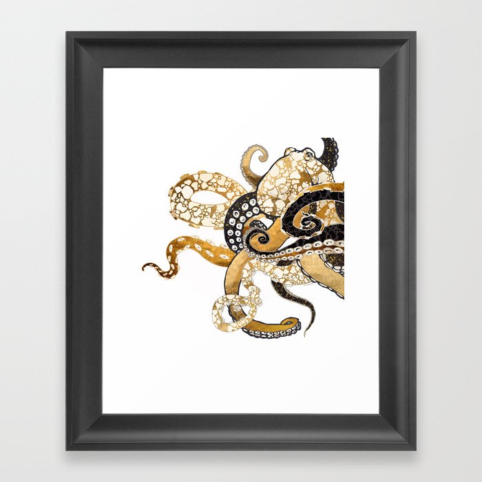 Metallic Octopus Framed Art Print