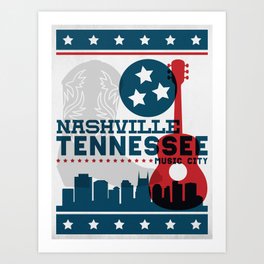 Nashville Tennessee Music City - Hatch Show Print Art Print