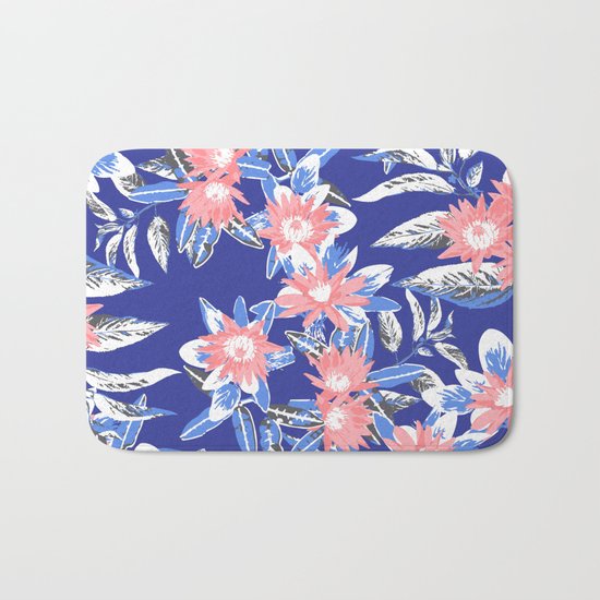 Vintage Flower Pattern Bath Mat