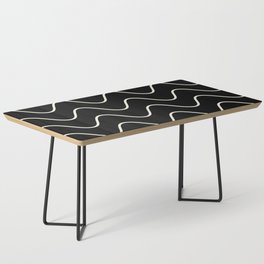 Abstract Wavy Lines Pattern - Black and white Coffee Table