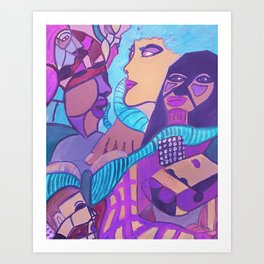 Fem Art Print | Acrylic, Cool, Trendy, Artsy, Pink, Painting, Female, Fem, Purple, Artistic 