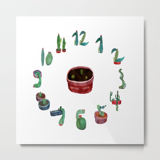 cactus clock Metal Print