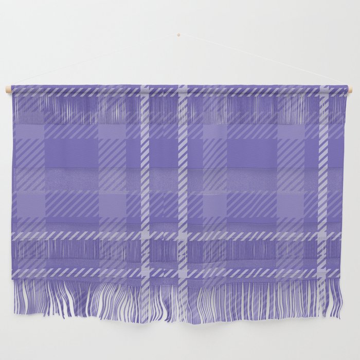 Very peri purple tartan color of the year pattern texture Wall Hanging