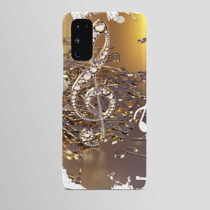 Musical treble clef and falling notes Android Case