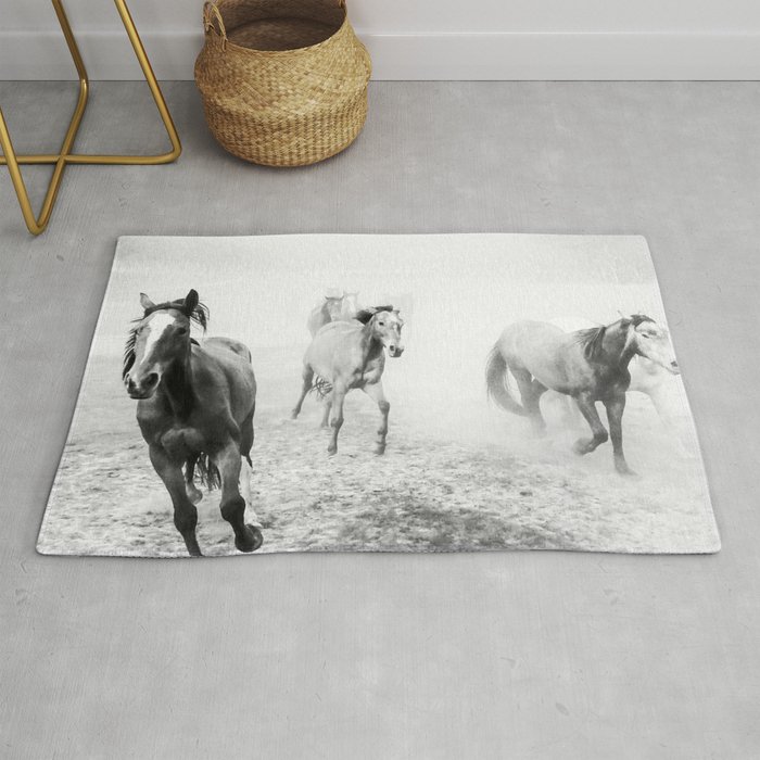 Running with the horses Rug