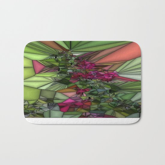 Pink and Green Glass Bath Mat