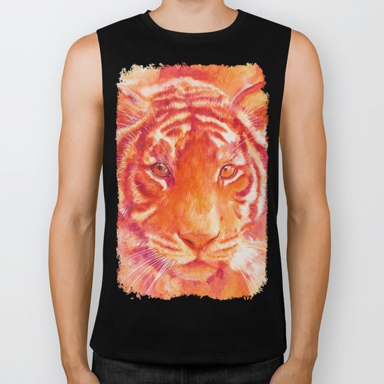 Magenta tiger Biker Tank